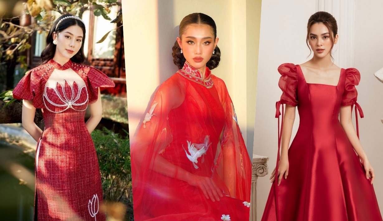 red wedding dress