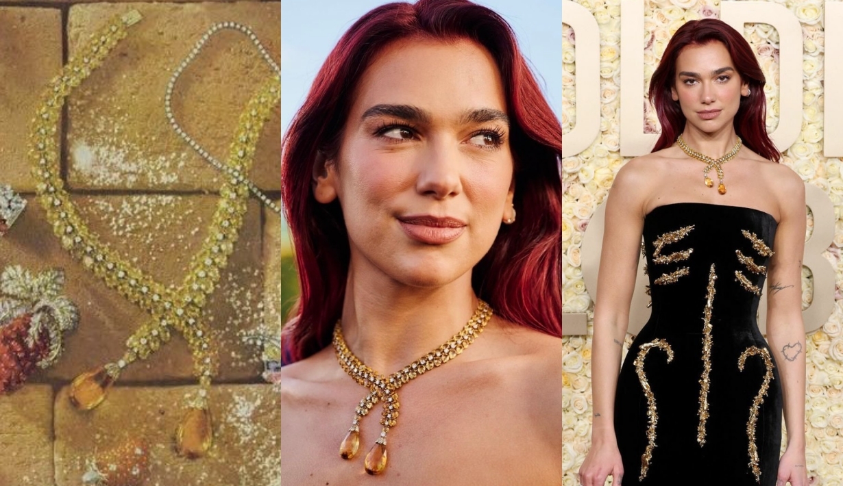 dua-lipa-golden-globes-2024-look-jewelry-tiffany-and-co-schiaparelli-dress-barbie-movie-ost-dance-the-might